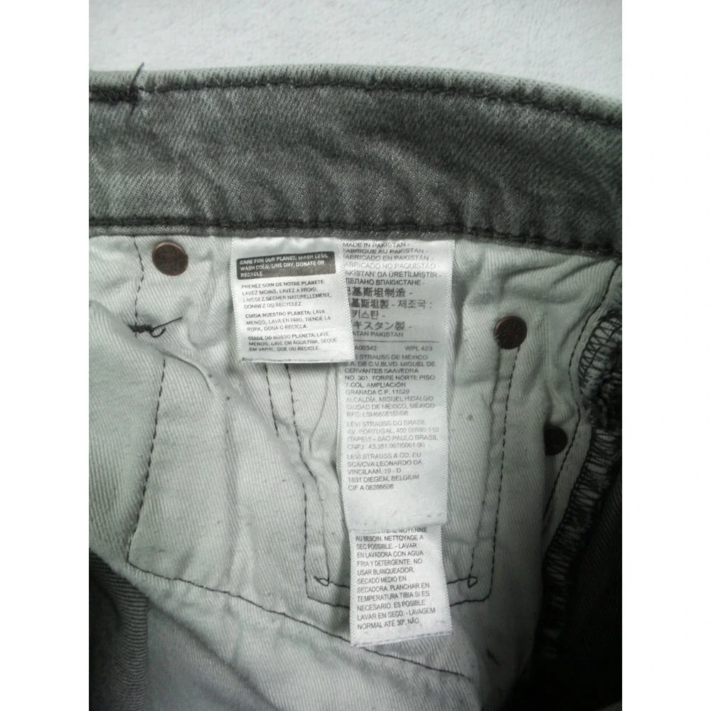 Levis Premium 511 Jeans Mens Size 30 x 32 Gray Denim‎ Slim Fit Straight Stretch